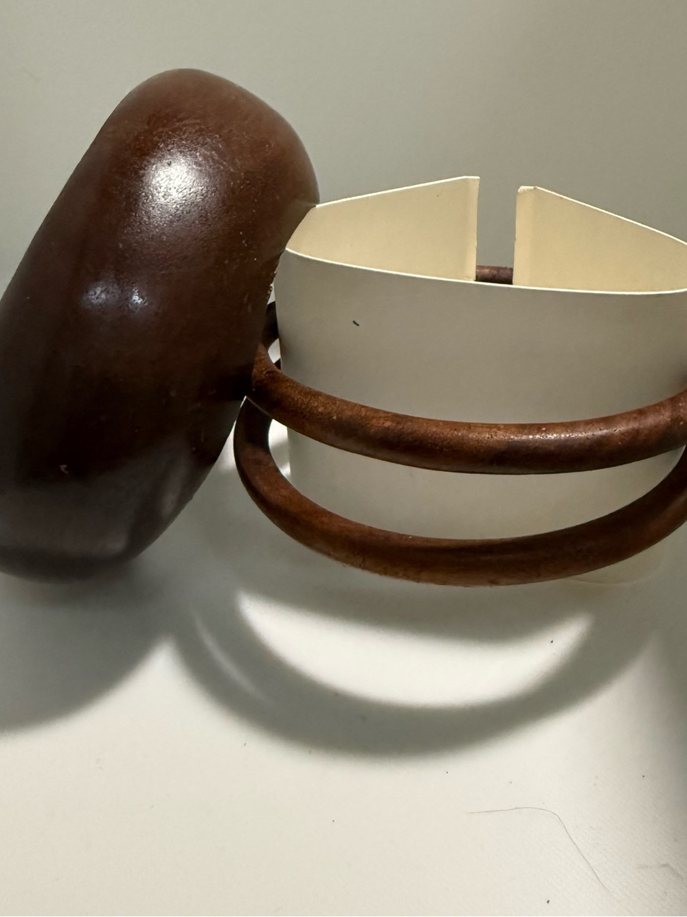 2 Brown Wooden Bangles - Band Bracelet